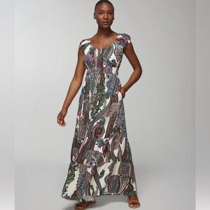 Soma Woven Shirred Maxi Bra Dress size M great condition like new